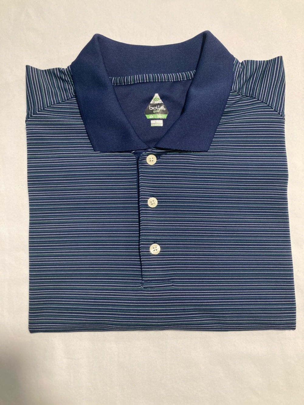 Bolle Golf Men's Blue Striped Polo Shirt - Performance (Item No. C12)